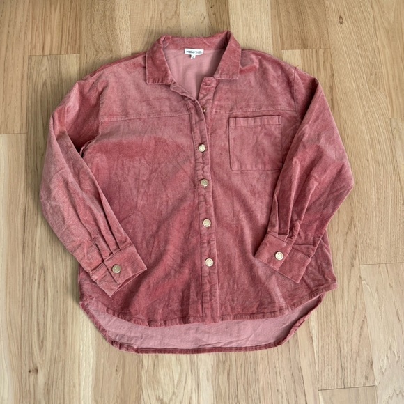 Main Strip Jackets & Blazers - Main Strip Dusty Rose Corduroy Shacket Button Front Size Small